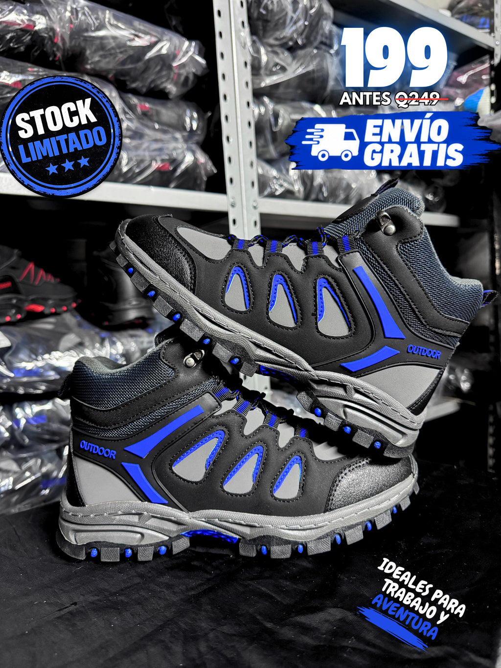 Bota Outdoor Antideslizante Azul